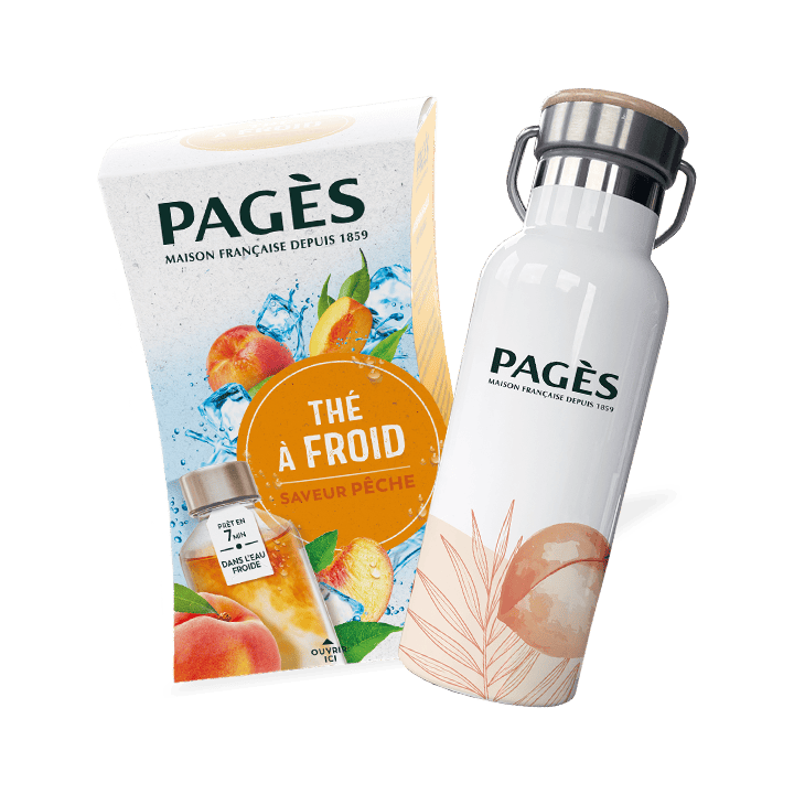1 thé froid saveur pêche + 1 gourde