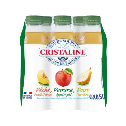 Cristaline au jus Pomme Pêche Poire