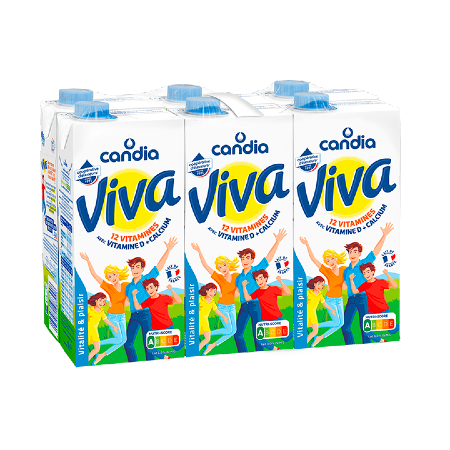 Lait vitaminé VIVA de Candia Brique