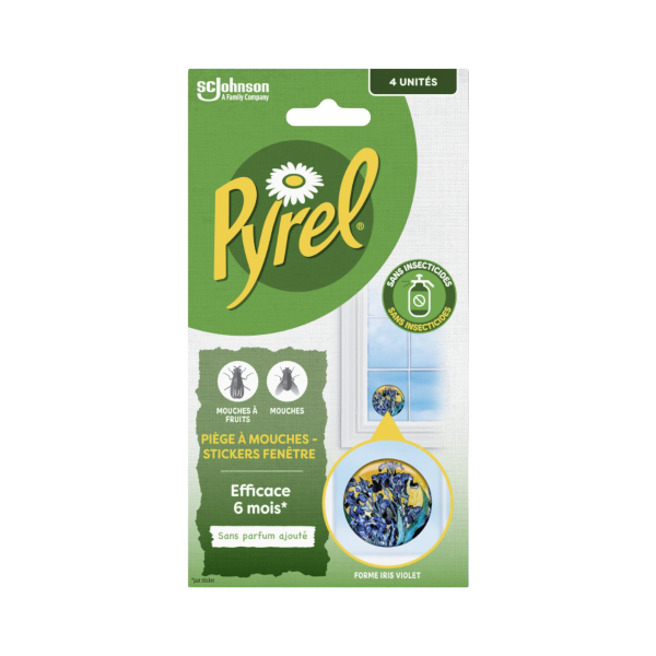  PIEGE A MOUCHES - STICKER FENETRES IRIS  X4