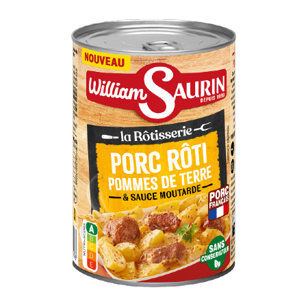 Porc rôti, pommes de terre & sauce moutarde