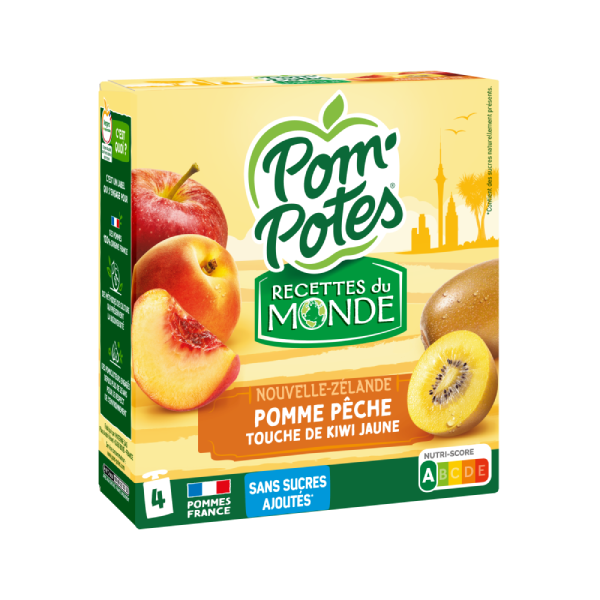 Nouvelle Zélande : Pomme Pêche touche de kiwi jaune  4*90g