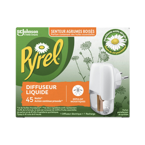 DIFFUSEUR LIQUIDE RÉPULSIF MOUSTIQUES AGRUMES