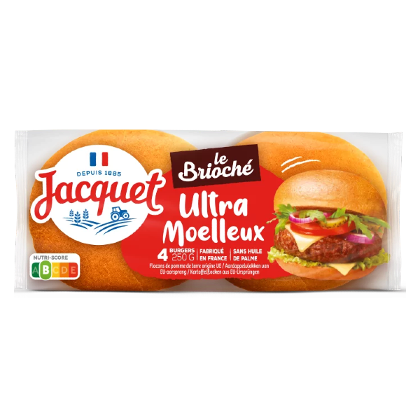 4 brioche hamburgerbroodjes 250g