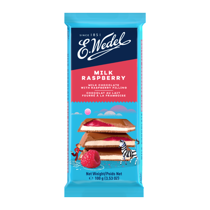 Milk Chocolate with Raspberry Filling, 100g