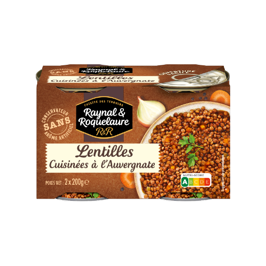 Lentilles cuisinées à l'Auvergnate 
2 x 200G