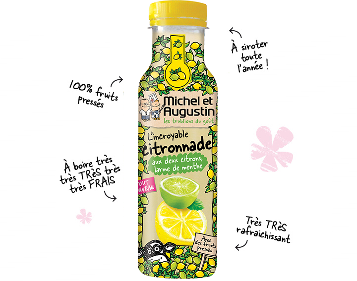 L'incroyable citronnade aux deux citrons larme de menthe 33CL