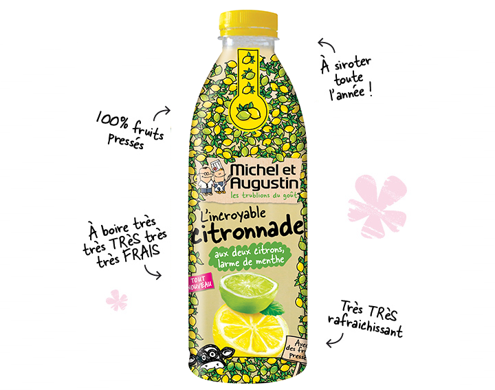 L'incroyable citronnade aux deux citrons larme de menthe 1L