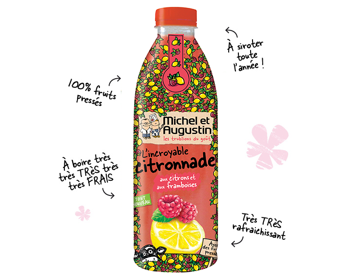 L'incroyable citronnade aux citrons et aux framboises 1L