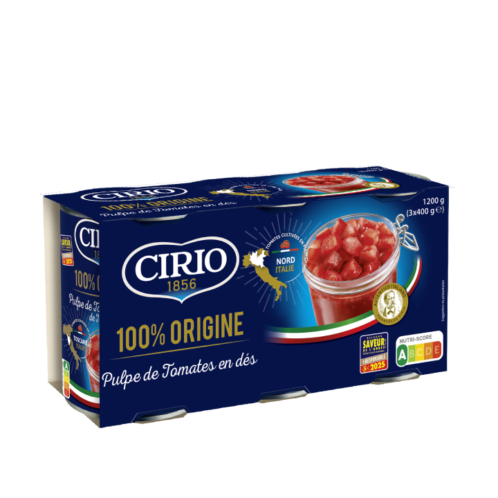 Pulpe en dés Origine Nord Italie 3x400g