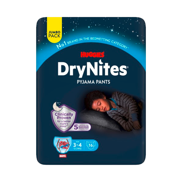 DryNites®  3-4 ans (12-21kg) garçons x16
