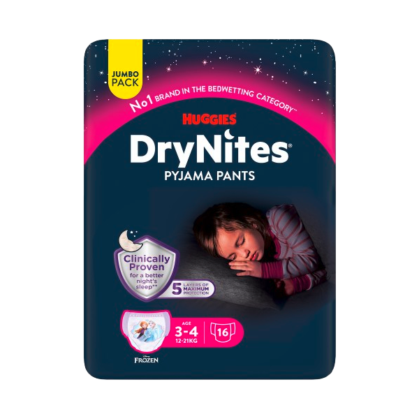 DryNites®  3-4 ans (12-21kg) fille x16