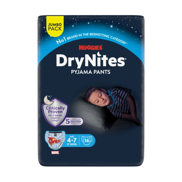 DryNites®  4-7 ans (17-30kg ) garçons x16