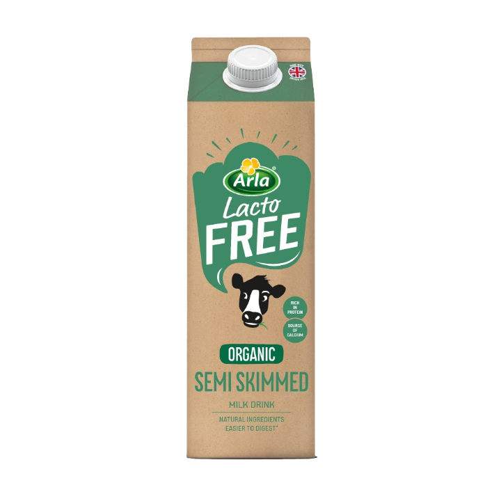 Arla LactoFREE Semi Skimmed Organic Fresh Milk Drink 1L