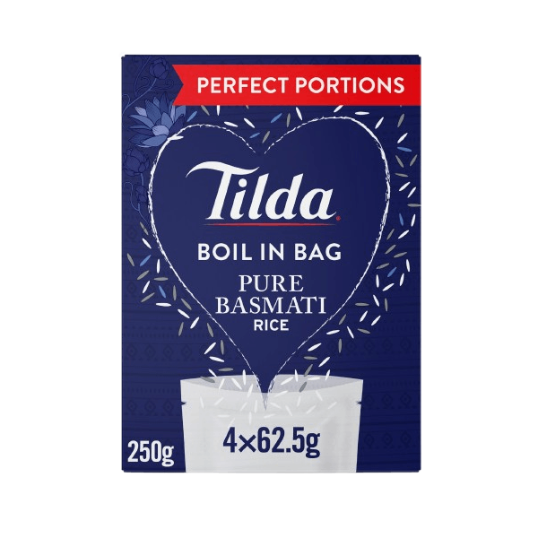 Tilda Boil in the Bag Pure Basmati Rice 4x62.5g
