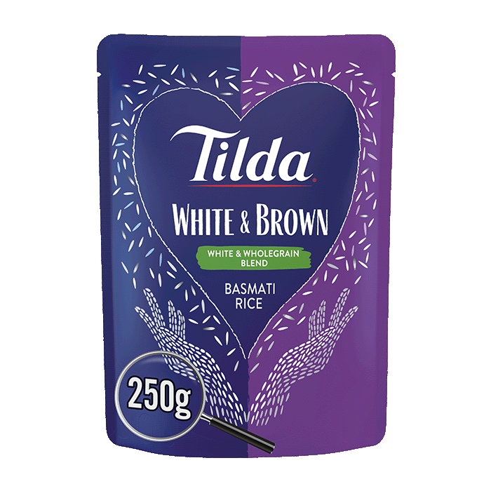 Tilda Microwave White & Brown Basmati Rice 250g