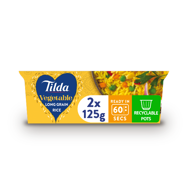 Tilda Pots Vegetable Long Grain Rice 2 x 125g