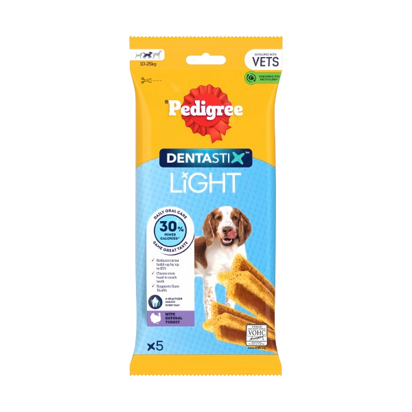 Pedigree® Dentastix™ Light Dental Chews Medium Dog x5 Stick