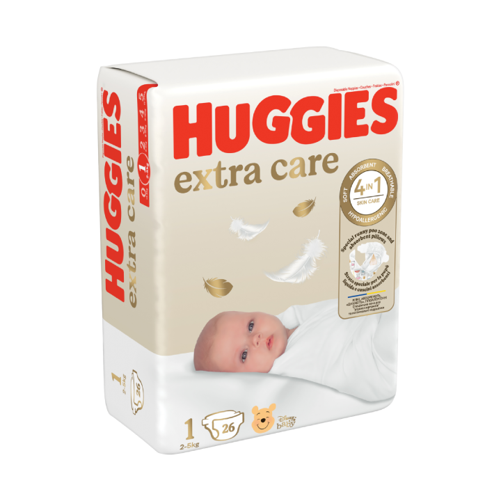 Couches Huggies Extra Care taille 1