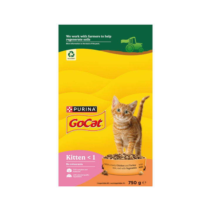 Kitten Chicken, Turkey, Milk & Veg Dry Cat Food, 750g