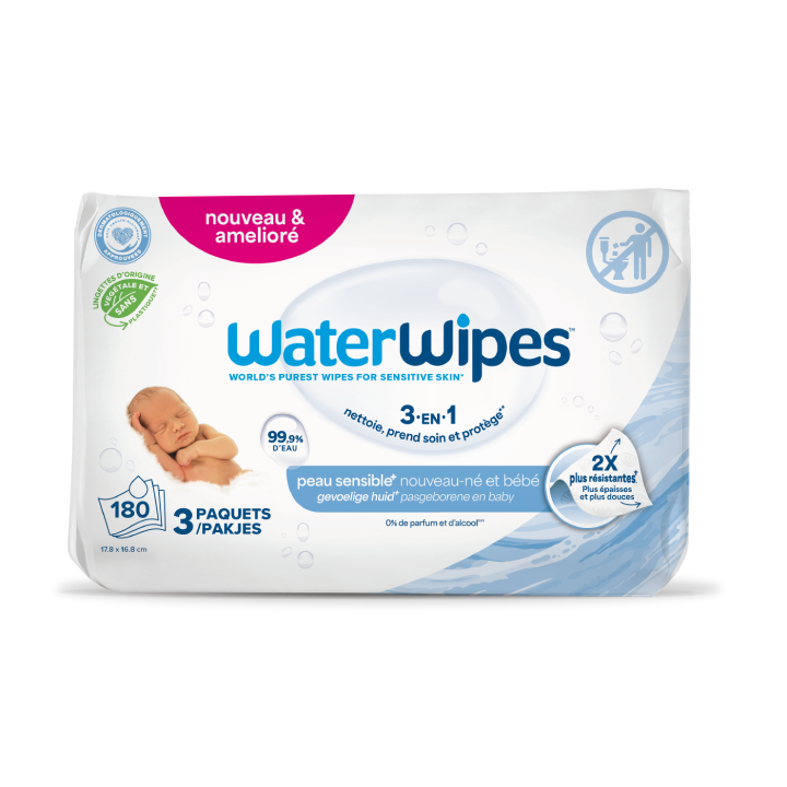 WaterWipes  Lingettes Bébé 3x60