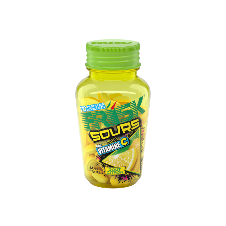 Frisk Sours goût citron sans sucres 70 bonbons