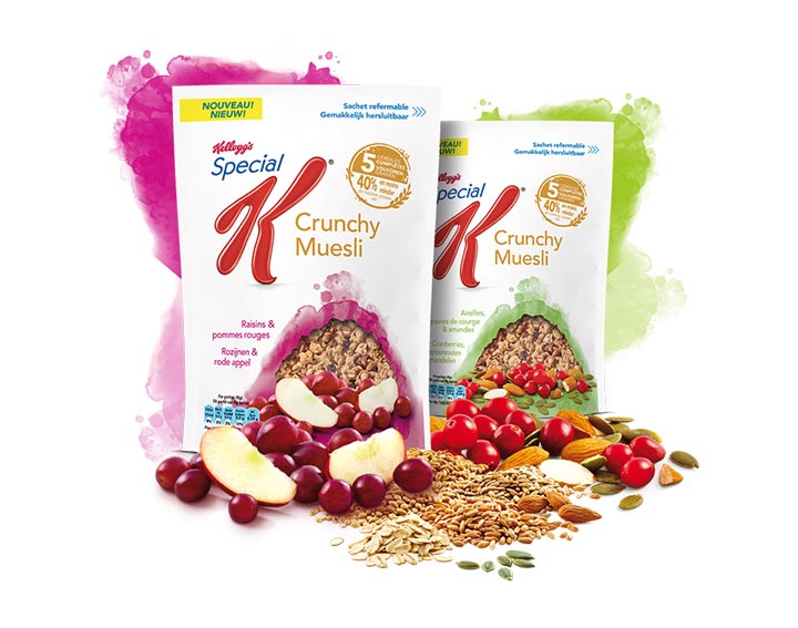 Special K Crunchy Muesli Raisins et Pommes rouges - Special K Crunchy Muesli Airelles, Graines de courge et Amandes