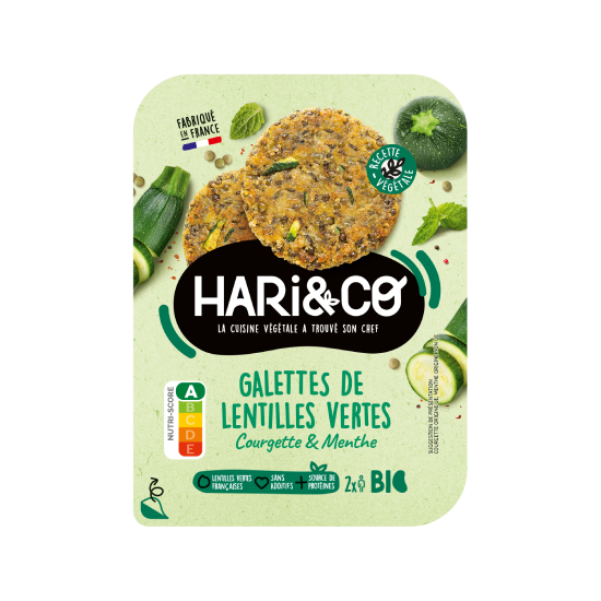 Galettes de lentilles vertes