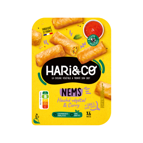 Nems haché végétal & curry, sauce aigre douce