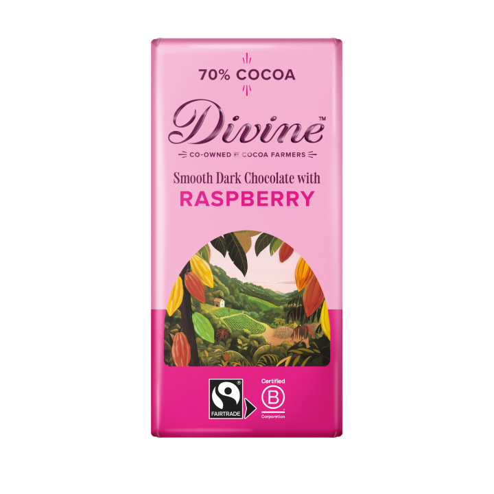 Divine 70% Dark Chocolate with Raspberries