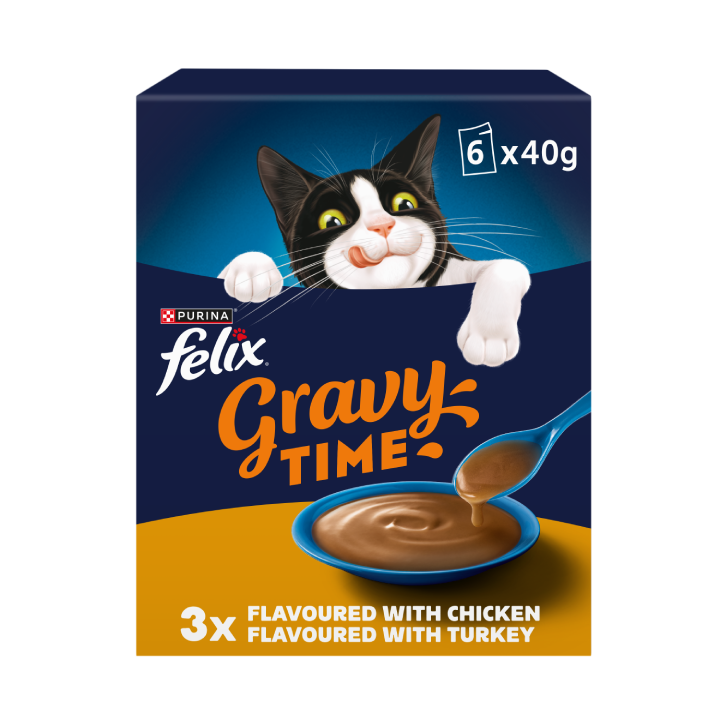 FELIX Gravy Time Chicken and Turkey Wet Cat Food 6x40g