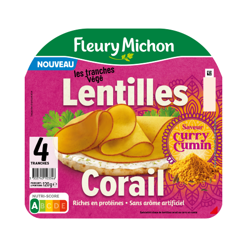Tranches Végé Lentilles Corail saveur Curry Cumin