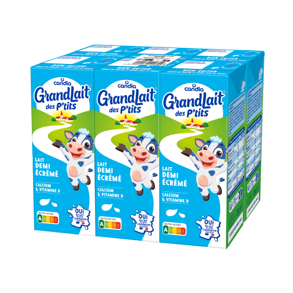 GrandLait des P'tits, lait 1/2 écrémé nature