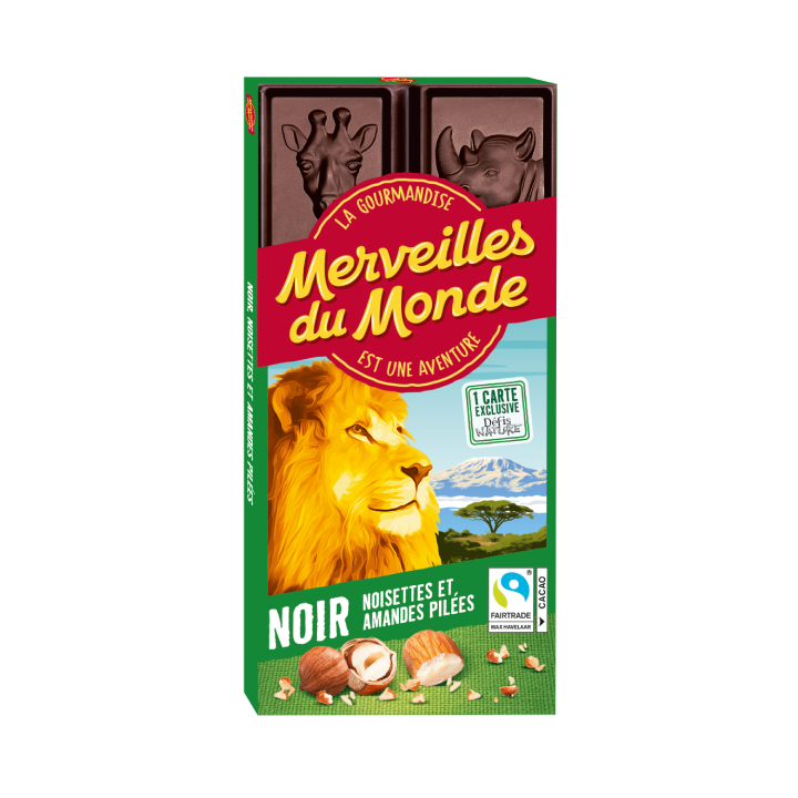 Tablette Noir noisettes et amandes pilées