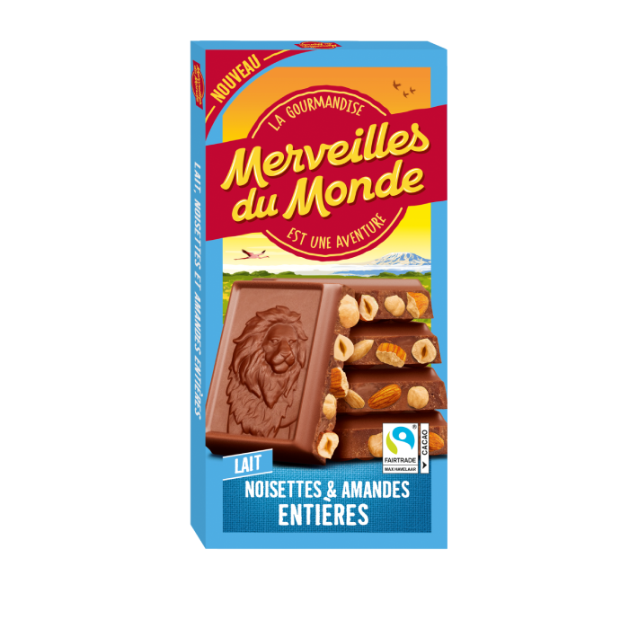 Tablette Lait noisettes et amandes entières