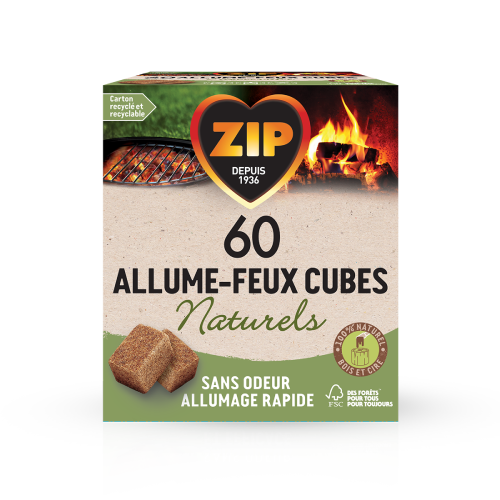 ZIP® ALLUME-FEUX CUBES NATURELS 60