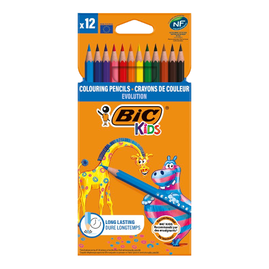 Etui 12 BIC® KIDS Evolution ECOlutions® : assortie