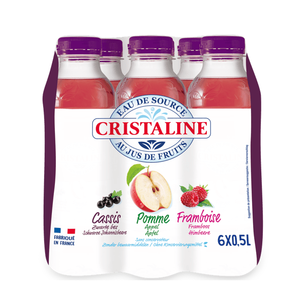 Cristaline au jus Pomme Cassis Framboise