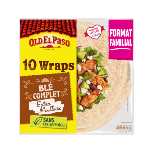 Wraps de blé complet x10 Old El Paso
