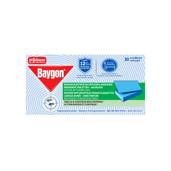 Baygon Diffuseur de Concentré Actif Recharge - Moustiques & Mouches - 30 usages