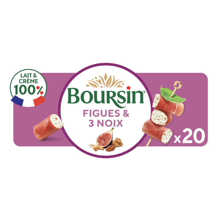 Boursin apéritif roulés figues et 3 noix
