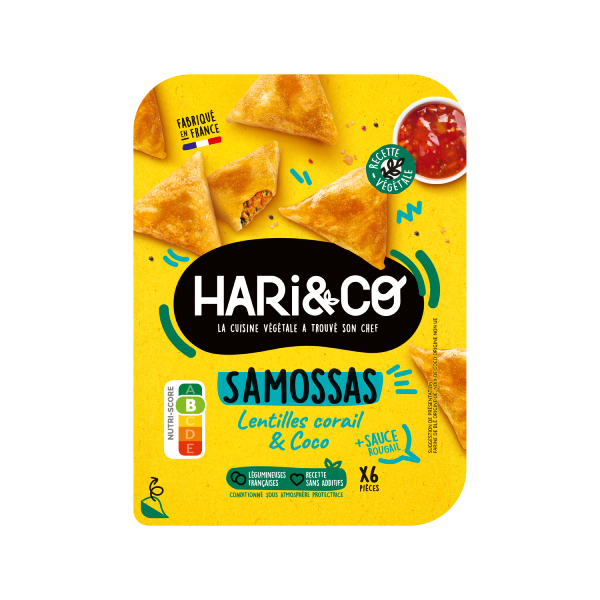 Samossas lentilles corail & coco, sauce rougail