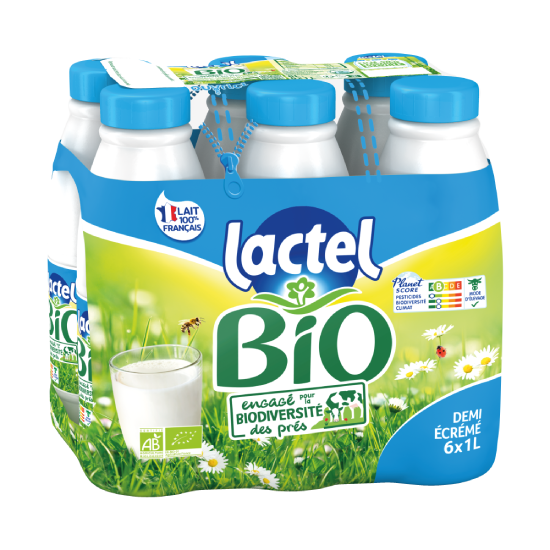 Lactel Bio 6x1L demi-écrémé