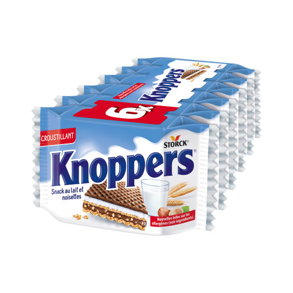Knoppers Gaufrettes Lait Noisette x6 150g