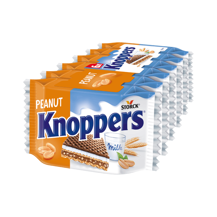 Knoppers Gaufrettes Lait Cacahuète x6 150g