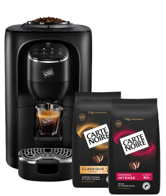  Lot 1 : une machine Carte Noire Aroma Signature + 2 paquets de 1KG Classique et Espresso