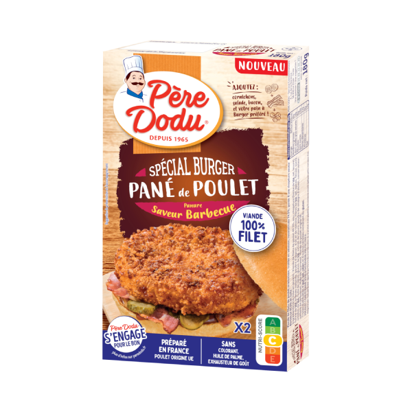 Panés de poulet spécial burger - panure saveur barbecue