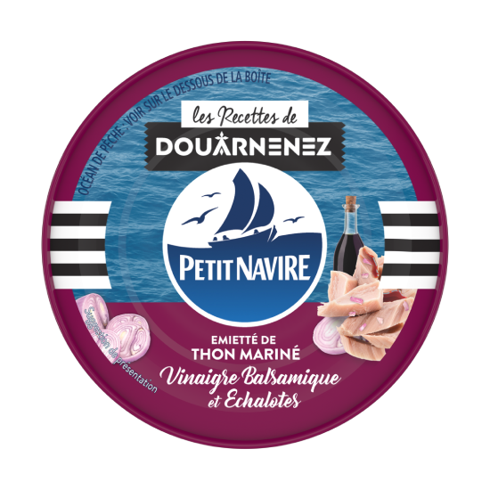 Émietté de thon mariné Vinaigre Balsamique Petit Navire 110g
