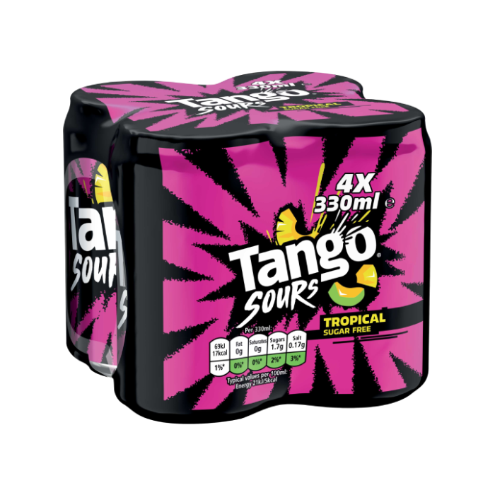 Tango Sours Tropical Sugar Free 4x330ml