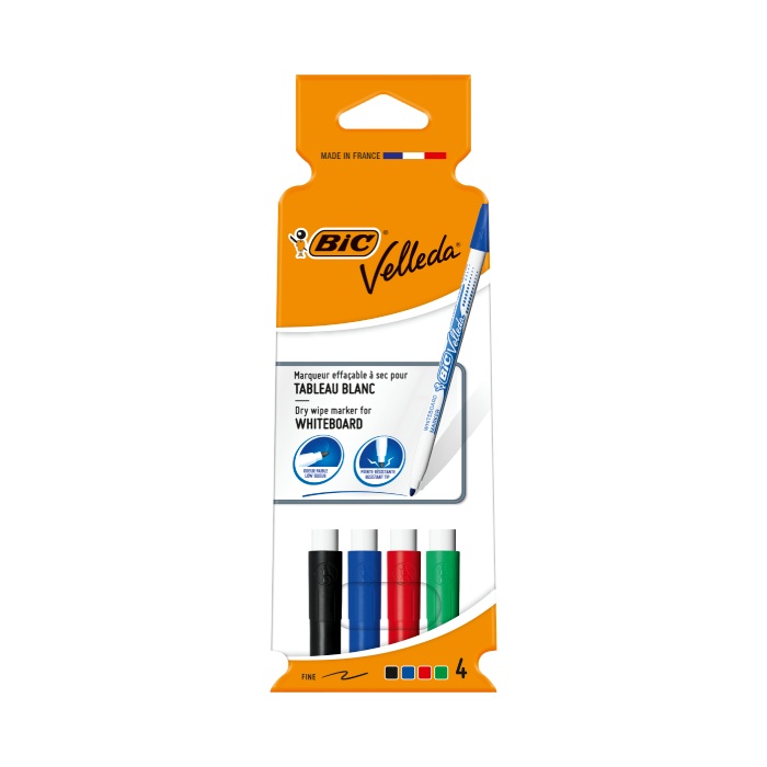 BIC® Velleda® 1721 Whiteboard Markers Assorted - Pack of 4